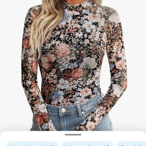 SHEIN Multicolor Sheet Floral Long Sleeve Shirt